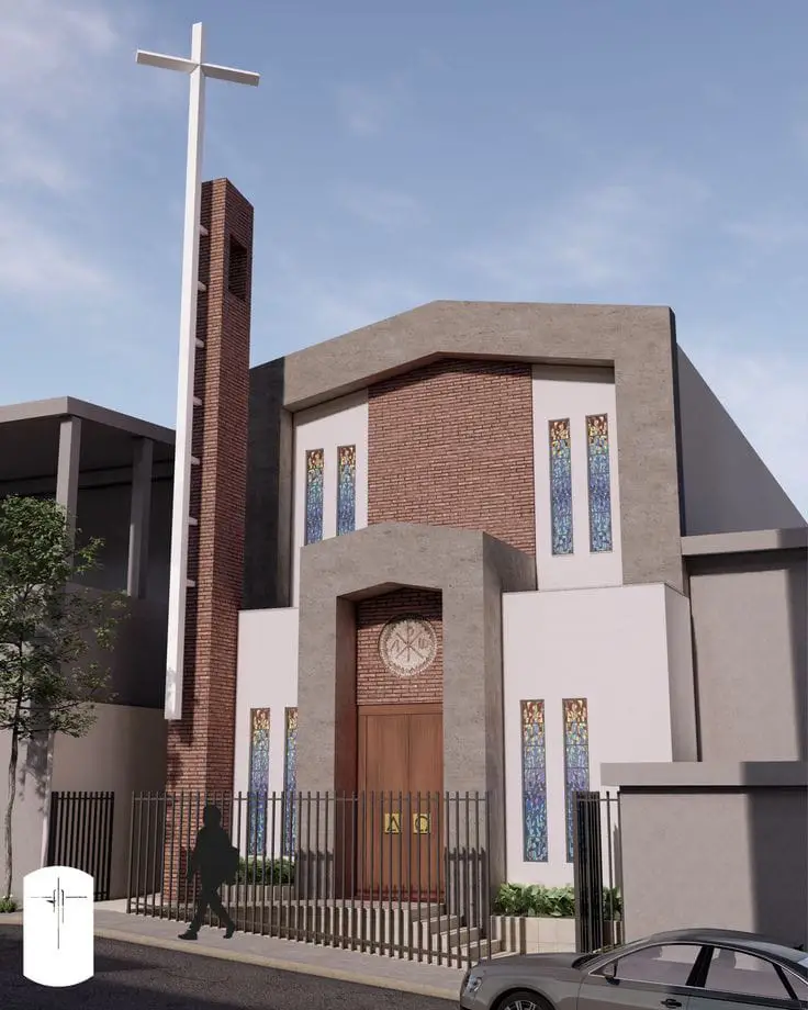 Rendition of the planned Pakistan school and church building